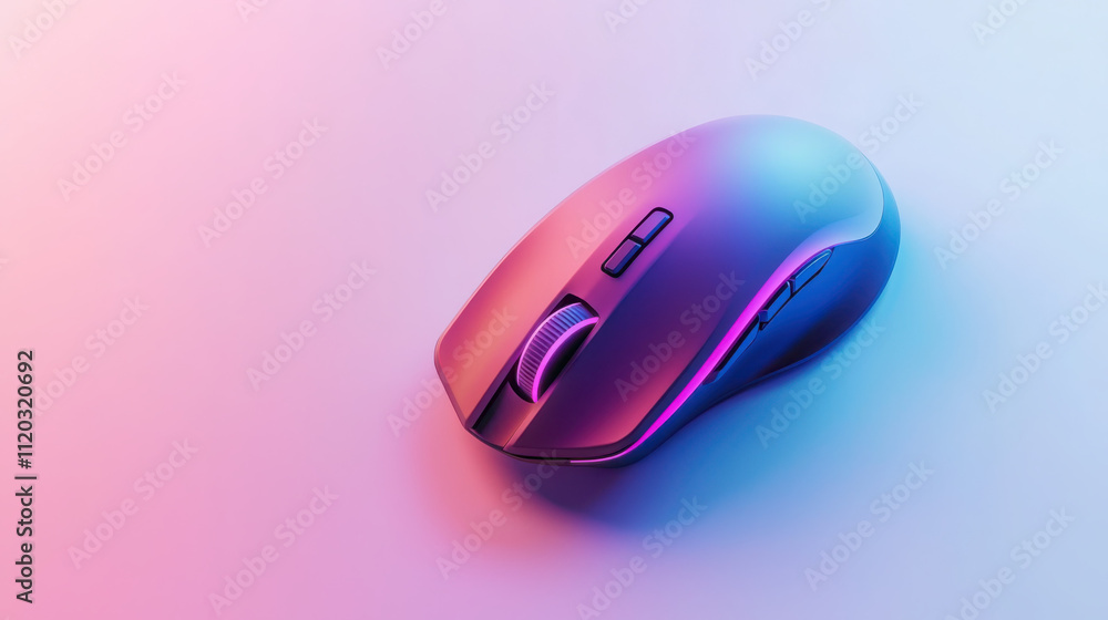 Experience gaming excellence sleek wireless mouse with rgb lighting and precise optical sensor on a white background Experience gaming excellence sleek wireless mouse with rgb lighting and precise optical sensor on a white background