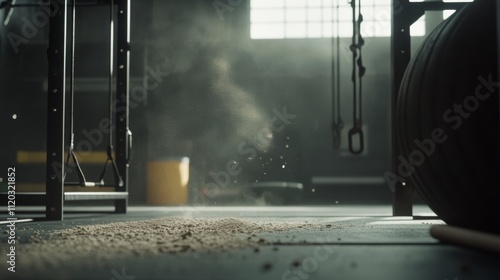 Dust Floating in Air in a Dark Gym Environment