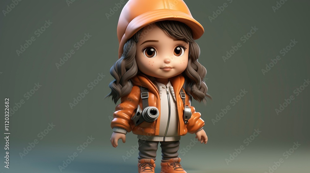 A photo of a 3D character with a high-end professional camera A photo of a 3D character with a high-end professional camera
