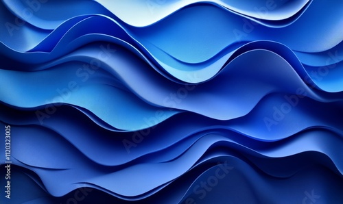 3D Abstract Blue Background, Generative AI