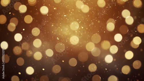 Golden, blurry lights and sparkles on a dark background.