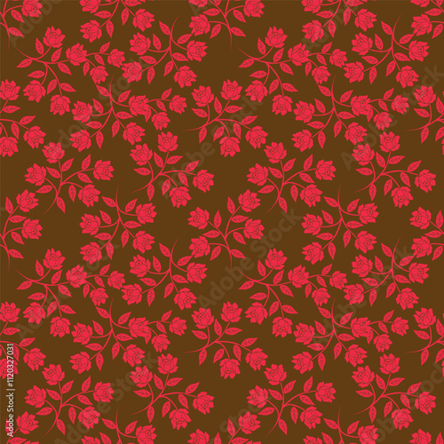Wallpaper Mural Seamless vintage pattern abstract. wonderful pink flowers, golden leaves on a dark blue background. vector texture . trend print for textiles Torontodigital.ca