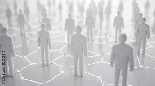 Wallpaper Mural Representación abstracta de red social con figuras humanas blancas, networking Torontodigital.ca