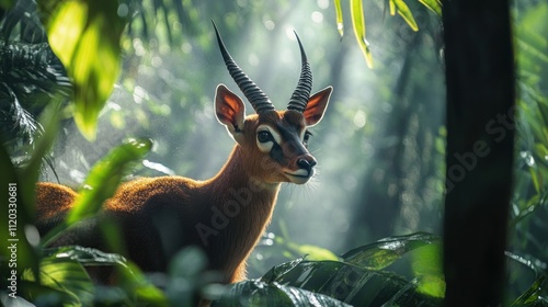 Forest Antelope Gazing Serenely Amidst Lush Foliage