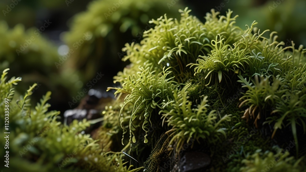 Natural Harmony: Moss Gently Covering Rough Stones Natural Harmony: Moss Gently Covering Rough Stones