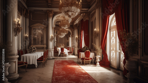 Wallpaper Mural Luxury interior of the royal palace. 3D rendering. Torontodigital.ca