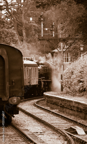 Sepia Steam Train