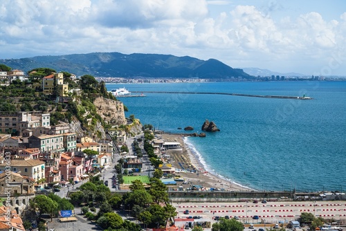 Port in Salerno from Vietri sul Mare, Amalfi Coast, Salerno, Campania, Italy, Europy photo