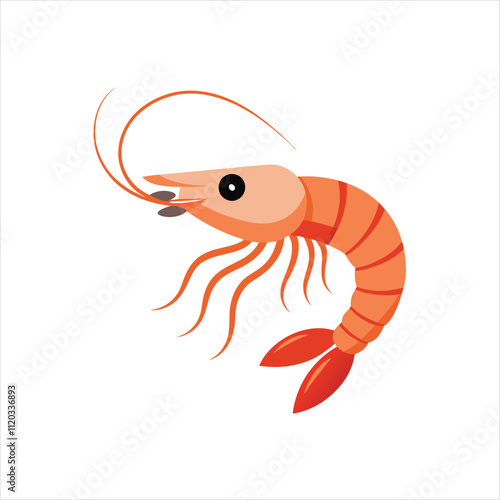Doodle style shrimp vector Illustration on white background