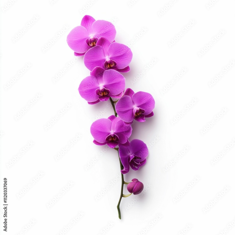Purple Orchid Isolated on White Background Purple Orchid Isolated on White Background