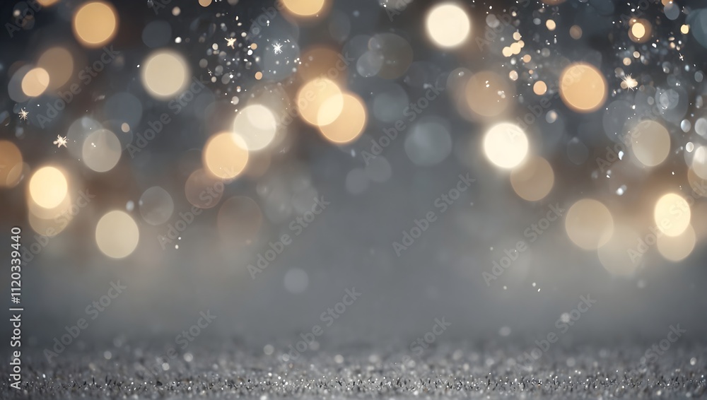 A dark gray background with many small, blurry, golden and silver lights.
A dark gray background with many small, blurry, golden and silver lights.