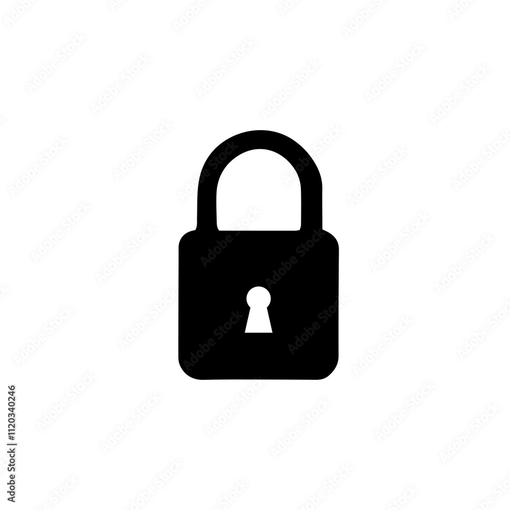 Simple Vector Icon of a padlock – Logo Design Illustration Simple Vector Icon of a padlock – Logo Design Illustration