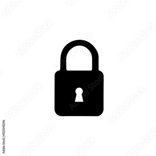 Simple Vector Icon of a padlock – Logo Design Illustration