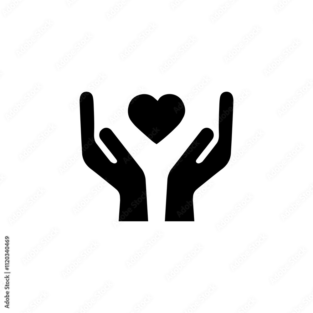 Simple Vector Icon of a giving love – Logo Design Illustration Simple Vector Icon of a giving love – Logo Design Illustration