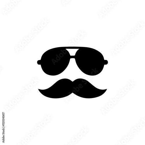 Simple Vector Icon of a men's glasses – Logo Design Illustration