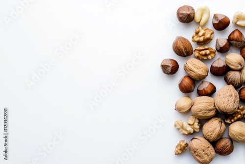 Wallpaper Mural Holiday-Themed Nuts Arranged on a Crisp White Background Torontodigital.ca