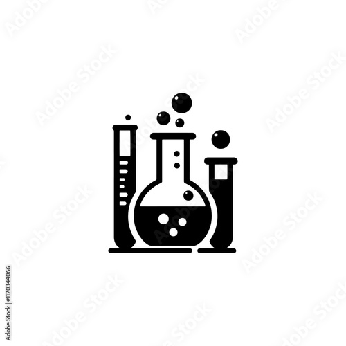 Simple Vector Icon of a medical lab – Logo Design Illustration