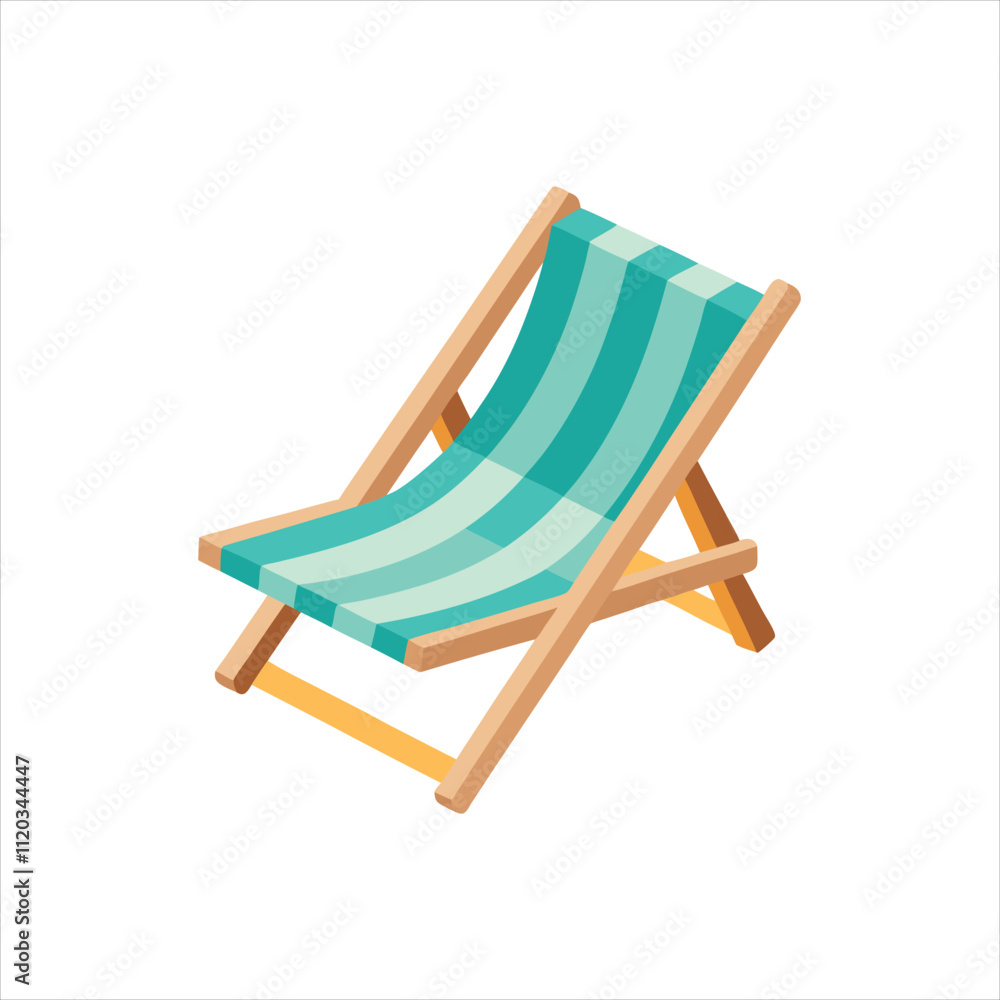 Isolated Beach Chair on Transparent Background Vector Art Isolated Beach Chair on Transparent Background Vector Art
