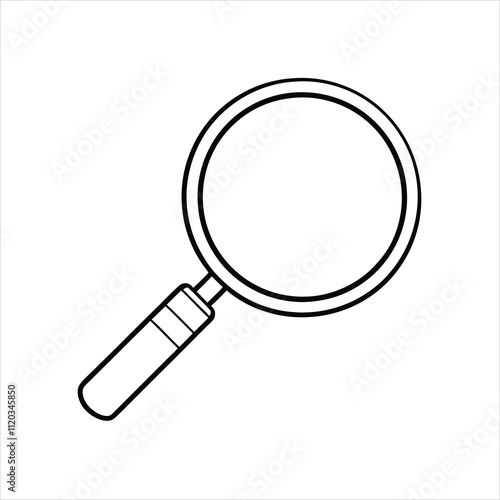 Magnifying Glass Vector Illustration on White Background