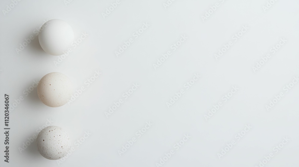 Three spherical objects, varying textures, white background. Three spherical objects, varying textures, white background.