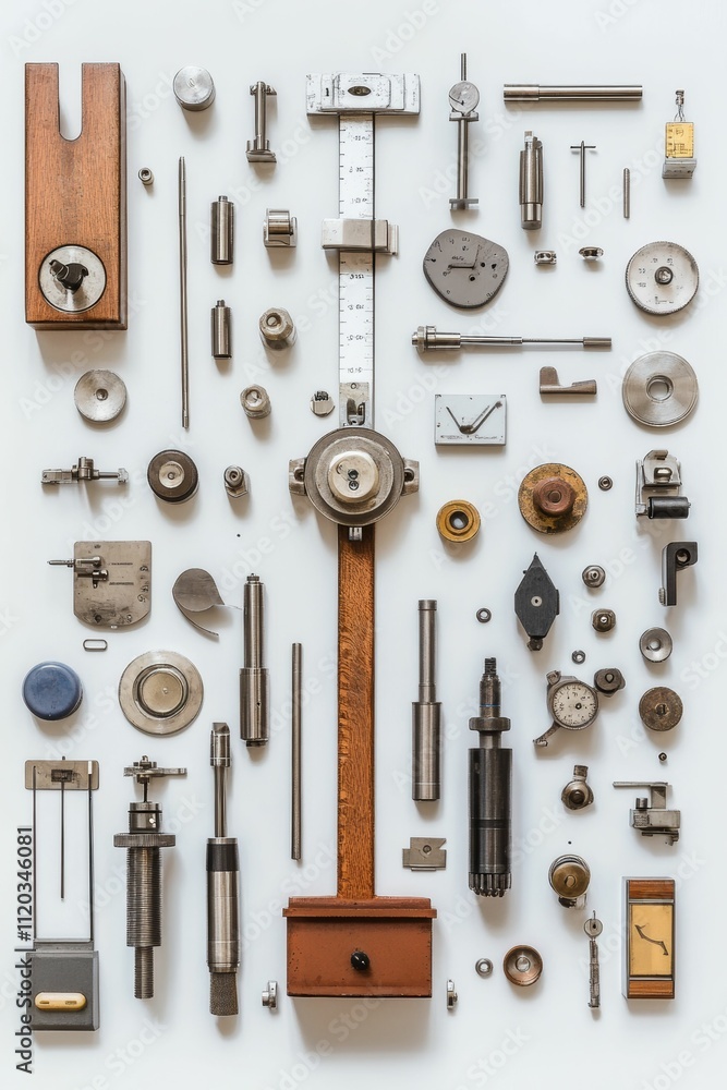 Antique measuring tools arranged aesthetically. Antique measuring tools arranged aesthetically.