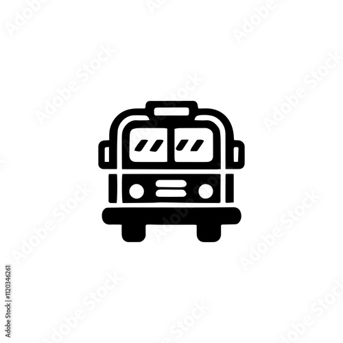 Simple Vector Icon of a school bus – Logo Design Illustration