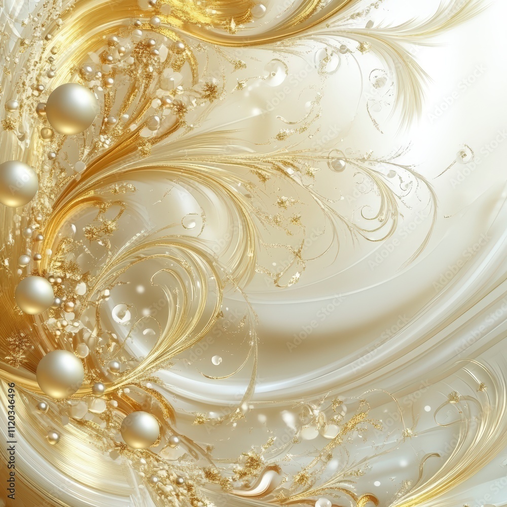 Elegant Christmas background with gold and white ornaments Elegant Christmas background with gold and white ornaments