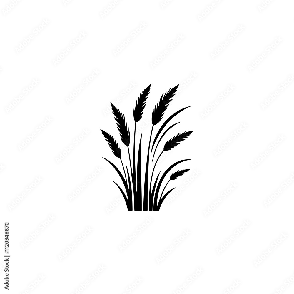Simple Vector Icon of a Reeds – Logo Design Illustration Simple Vector Icon of a Reeds – Logo Design Illustration