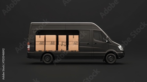 Delivery truck with boxes. sale promotion images photo