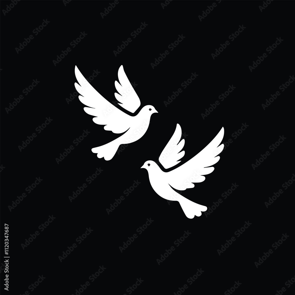 Obraz premium Two pigeons flying