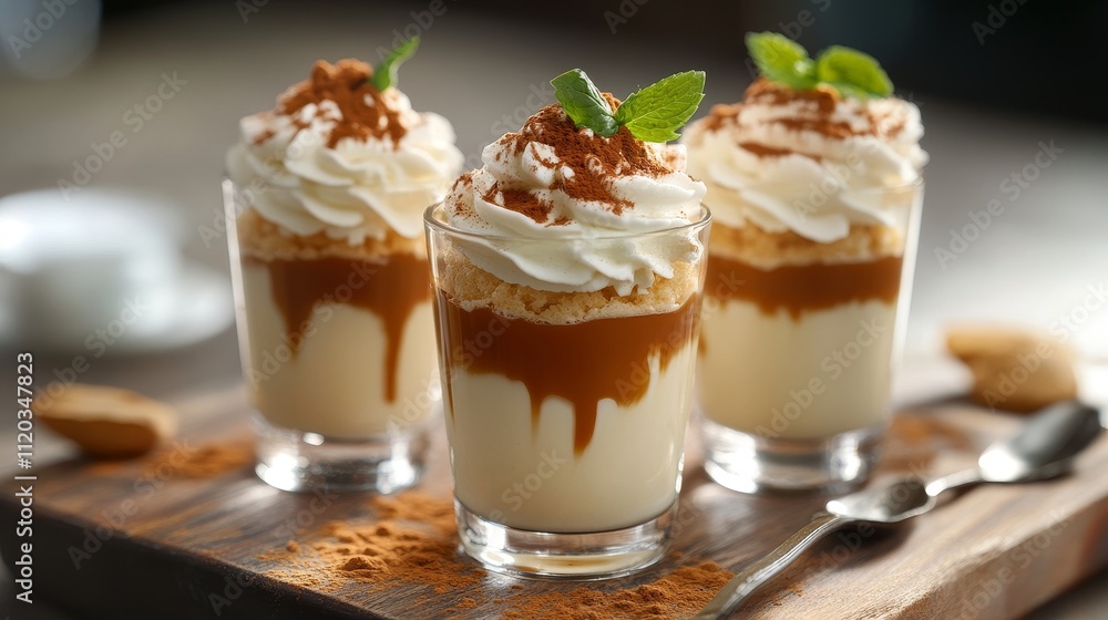 Creamy Caramel Dessert Parfaits: Indulgent Treat - Delicious caramel, whipped cream, cookie crumbles, and mint create a heavenly dessert. Sweet, creamy, and perfect for any occasion. Creamy Caramel Dessert Parfaits: Indulgent Treat - Delicious caramel, whipped cream, cookie crumbles, and mint create a heavenly dessert. Sweet, creamy, and perfect for any occasion.