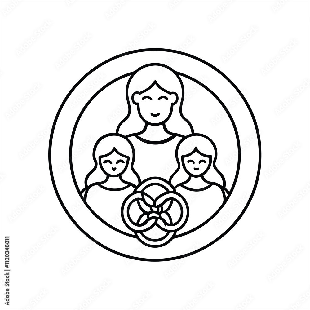 Mother and Two Symbol Vector Icon Design Mother and Two Symbol Vector Icon Design