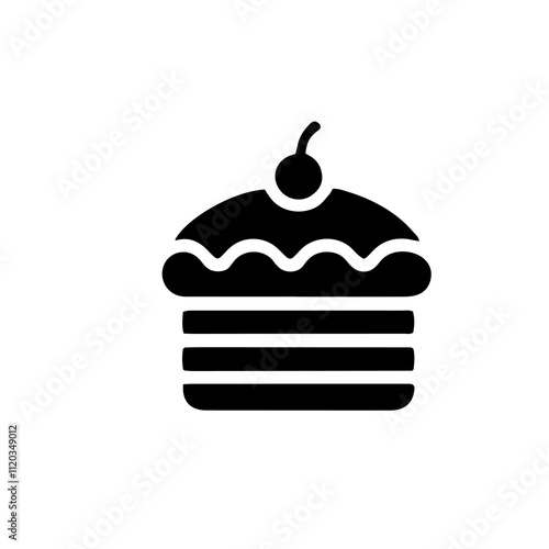 Simple Vector Icon of a vanilla cake – Logo Design Illustration