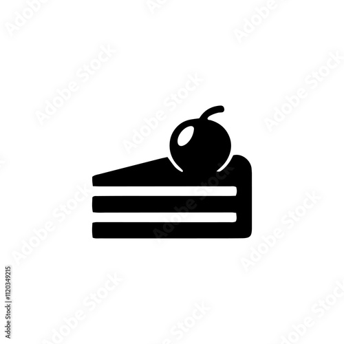 Simple Vector Icon of a vanilla cake – Logo Design Illustration