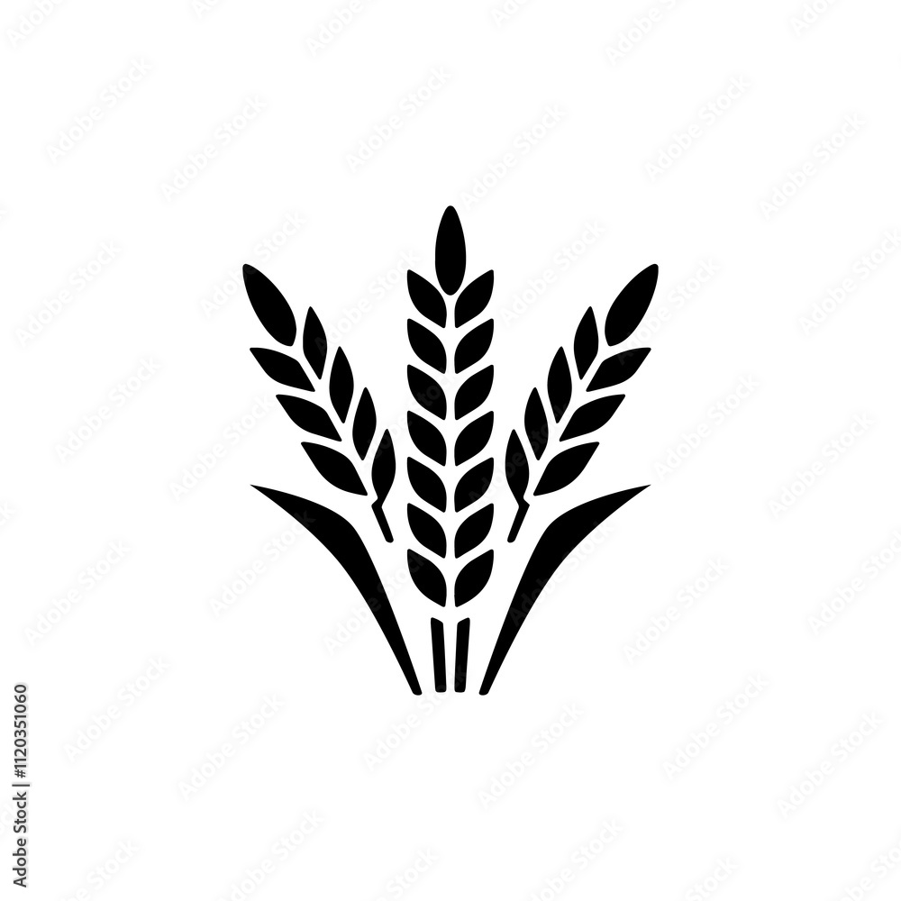 Simple Vector Icon of a paddy rice – Logo Design Illustration Simple Vector Icon of a paddy rice – Logo Design Illustration