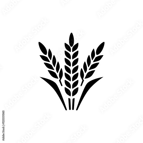 Simple Vector Icon of a paddy rice – Logo Design Illustration