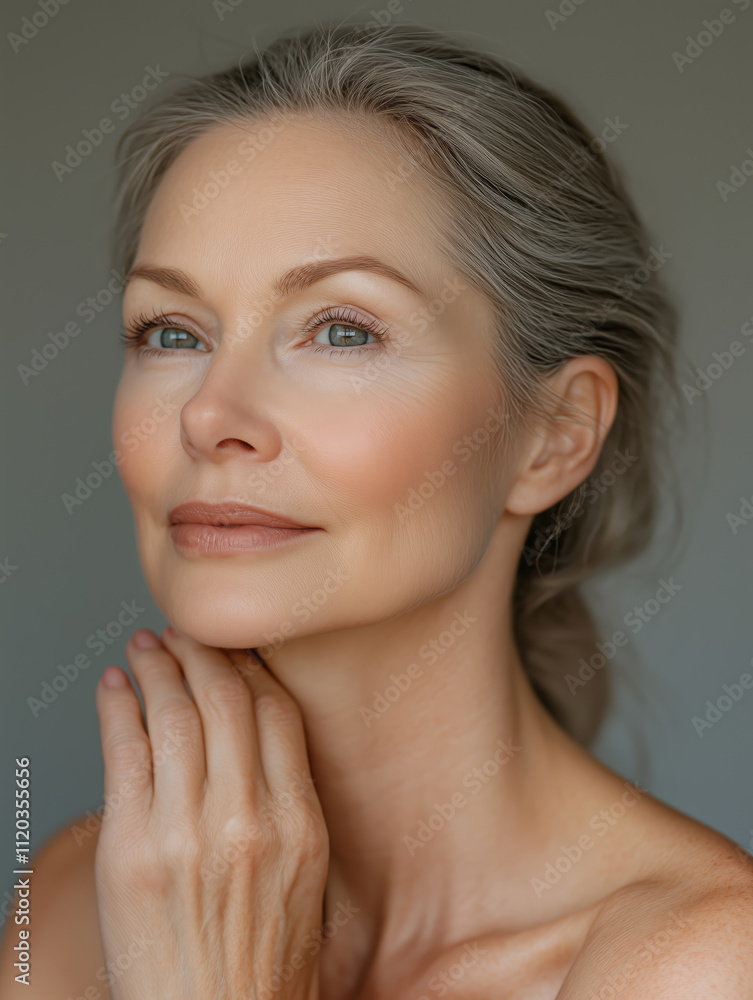 Elegant Mature Woman with Natural Beauty Portrait Elegant Mature Woman with Natural Beauty Portrait