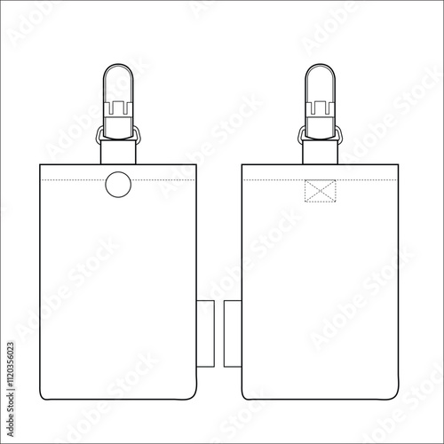 Sondezakje with Plastic Clip Line sketch Template