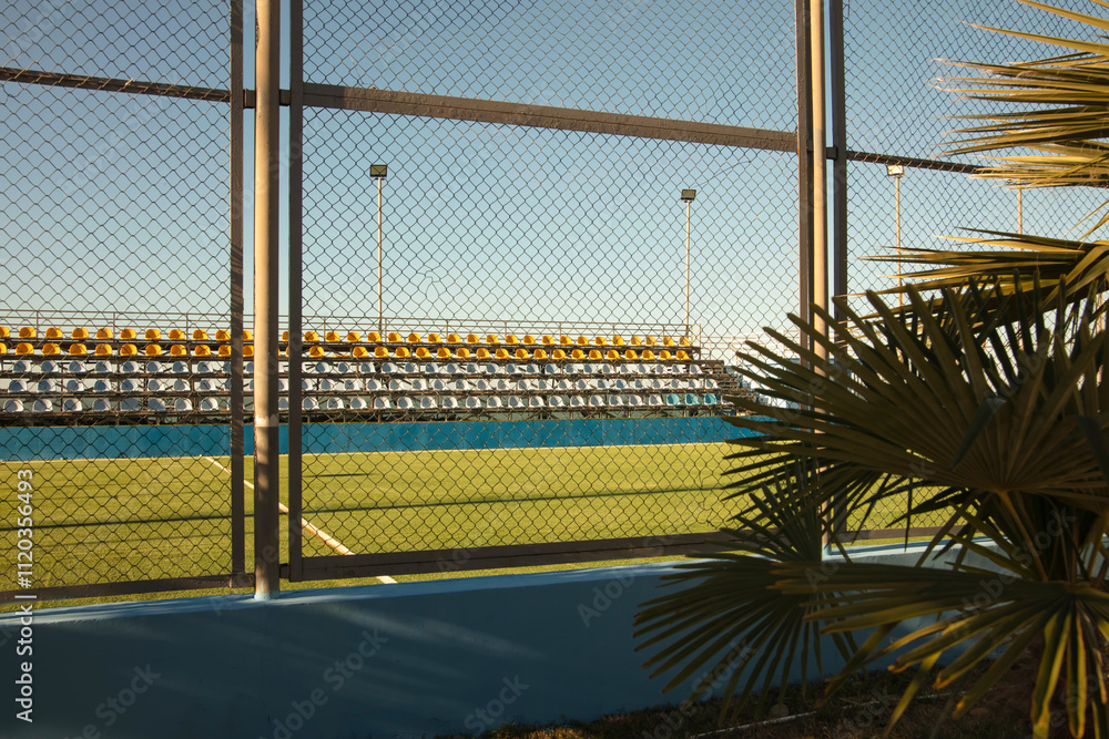 Fototapeta premium Enclosed Sports Field with Bleachers in Batumi, Georgia