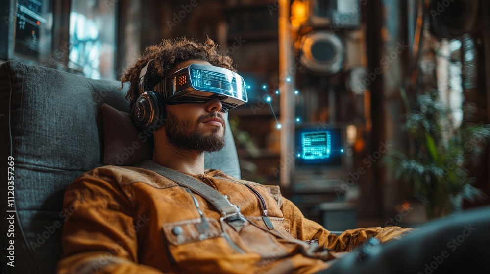 Jóvenes, disfrutando de las tecnologías y las conexiones usando gafas de realidad Virtual. Jóvenes, disfrutando de las tecnologías y las conexiones usando gafas de realidad Virtual.