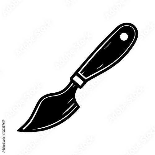 Simple Vector Icon of a Palette Knives – Logo Design Illustration