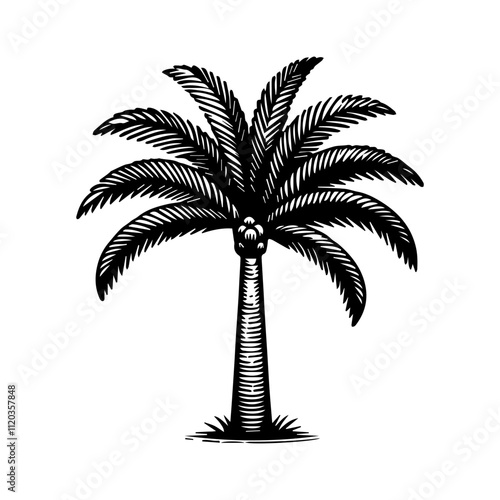 Simple Vector Icon of a Moriche Palm – Logo Design Illustration