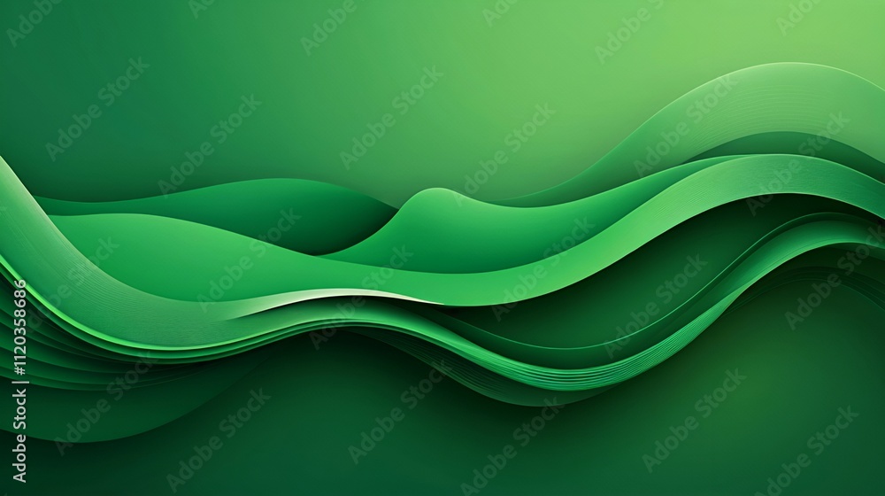 Obraz premium green background with dynamic waves