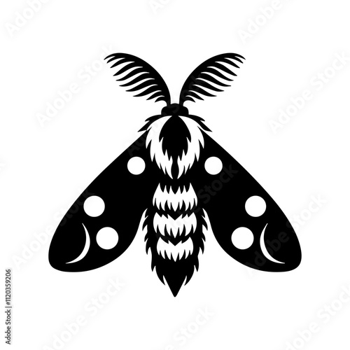 Simple Vector Icon of a Venezuelan Poodle Moth – Logo Design Illustration