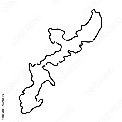 手書きのシンプルな沖縄県の地図_02