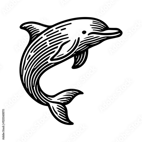 Simple Vector Icon of a  Amazon River Dolphin – Logo Design Illustration