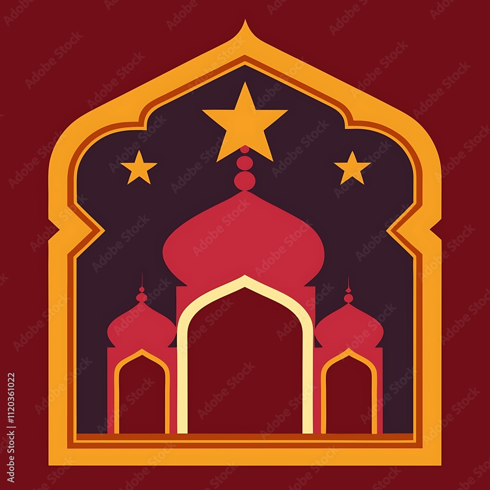Obraz premium Islamic border design illustration of an abstract christmas background