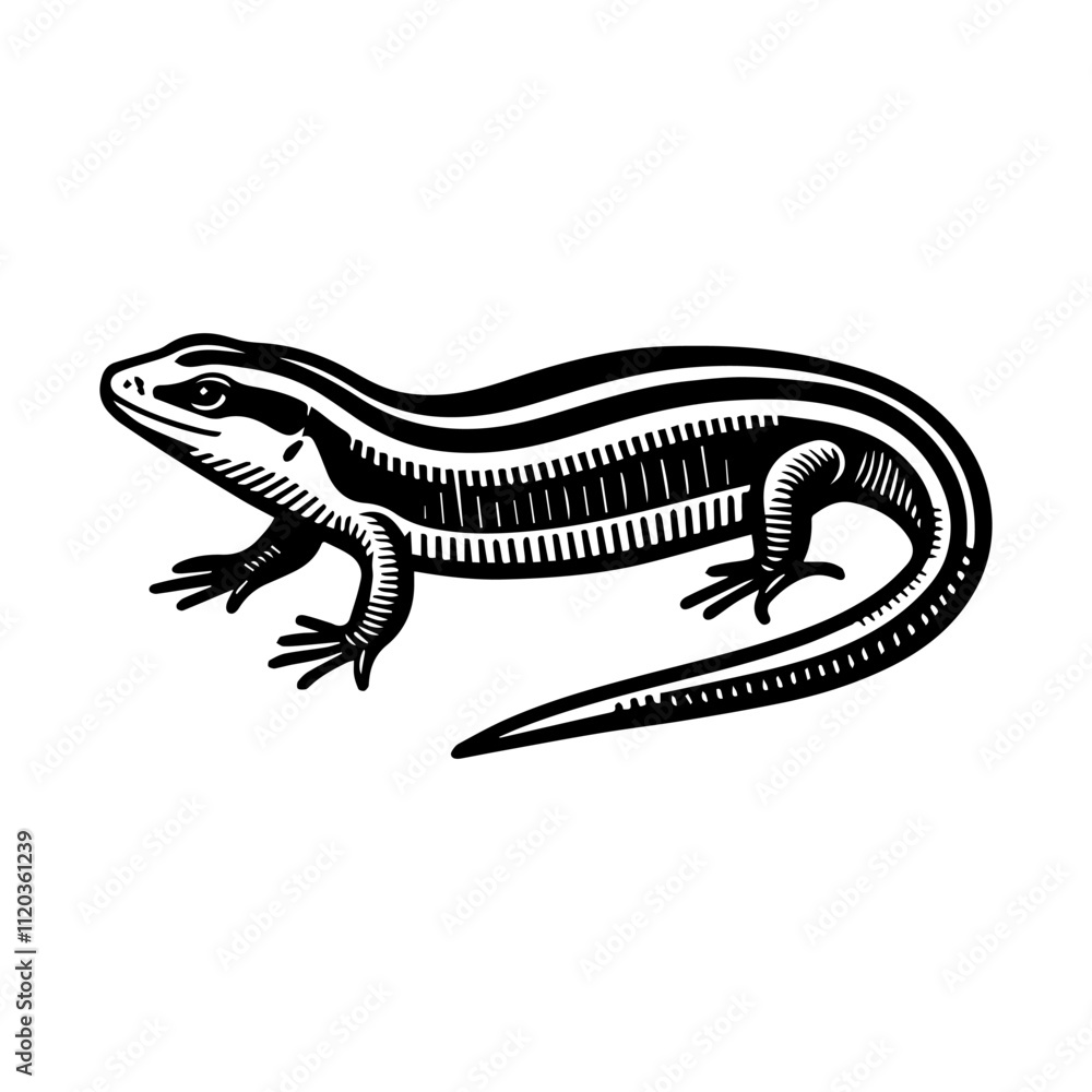 Fototapeta premium Simple Vector Icon of a Cayo de los Pinos Skink – Logo Design Illustration