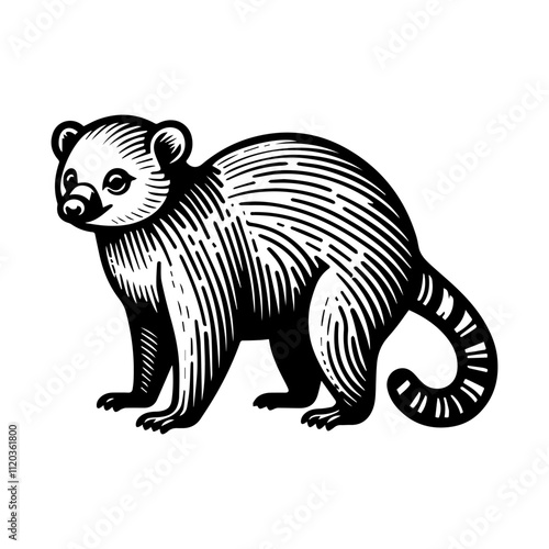 Simple Vector Icon of a kinkajou – Logo Design Illustration
