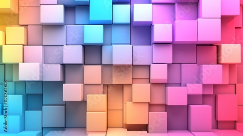 3D Pastel Colors Background, Generative AI